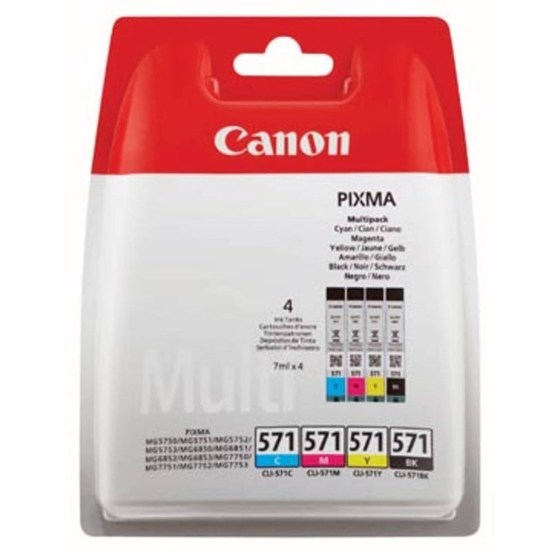 Foto van Canon inktcartridge cli-571, 4 kleuren, 345 pagina's - oem: 0386c004