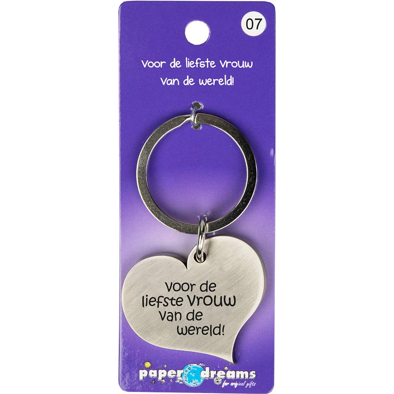 Foto van Paper dreams sleutelhanger vrouw hart 10 x 4 cm ijzer zilver