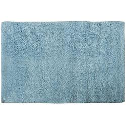 Foto van Msv badkamerkleedje/badmat voor op de vloer - lichtblauw - 45 x 70 cm - badmatjes