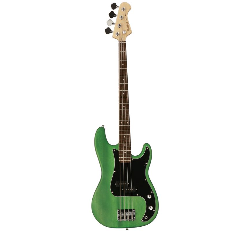 Foto van Fazley outlaw series peacemaker basic green elektrische basgitaar met gigbag