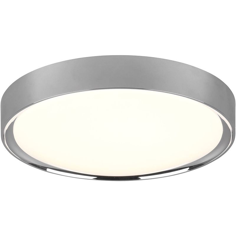 Foto van Led plafondlamp - badkamerlamp - trion clirno - 18w - warm wit 3000k - spatwaterdicht ip44 - opbouw rond - mat chroom -