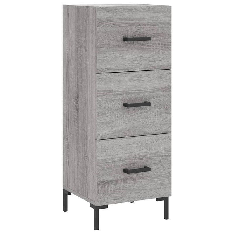 Foto van Vidaxl dressoir 34,5x34x90 cm bewerkt hout grijs sonoma eikenkleurig