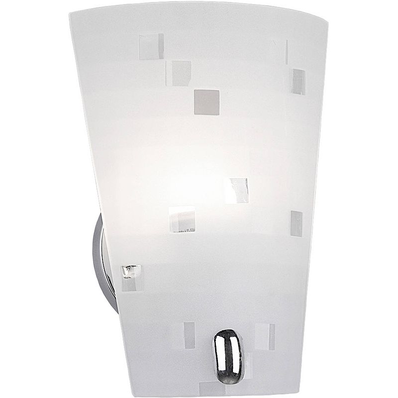 Foto van Led wandlamp - wandverlichting - trion colmino - e27 fitting - rechthoek - mat chroom - aluminium