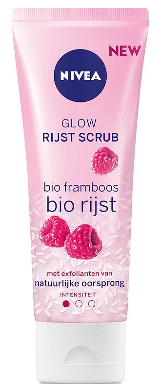 Foto van Nivea glow rijst scrub droge huid