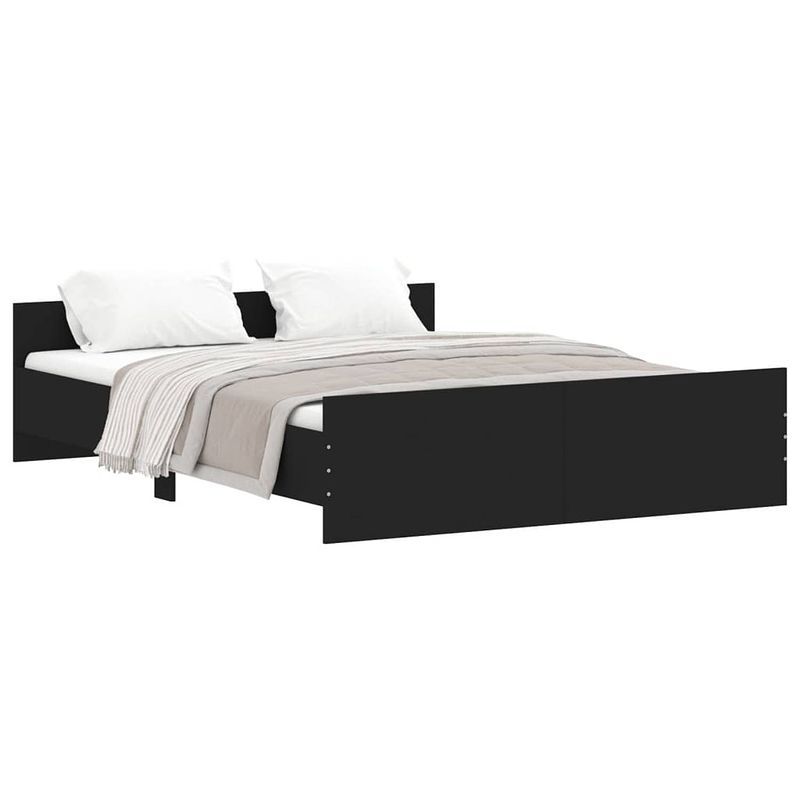 Foto van Vidaxl bedframe met hoofd- en voeteneinde zwart 160x200 cm