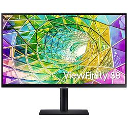 Foto van Samsung viewfinity s8 s27a800nmp led-monitor 68.6 cm (27 inch) energielabel f (a - g) 3840 x 2160 pixel uhd, 4k 5 ms displayport, hdmi, hoofdtelefoon (3.5 mm