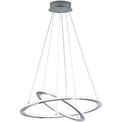 Foto van Led hanglamp - trion duban - 40w - warm wit 3000k - dimbaar - rond - mat nikkel - aluminium