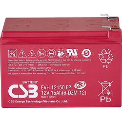 Foto van Csb battery evh 12150 loodaccu 12 v 15 ah loodvlies (agm) (b x h x d) 151 x 102 x 98 mm kabelschoen 6.35 mm cyclusbestendig, onderhoudsvrij, geringe