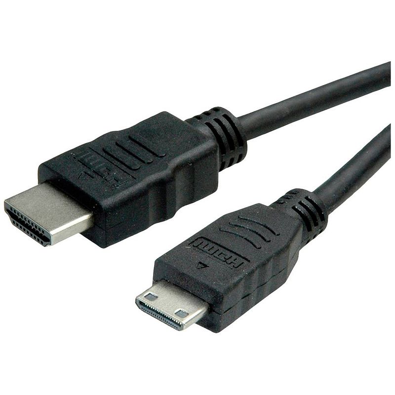 Foto van Roline green hdmi aansluitkabel hdmi-a stekker, hdmi-mini-c stekker 2 m zwart 11445580 halogeenvrij hdmi-kabel