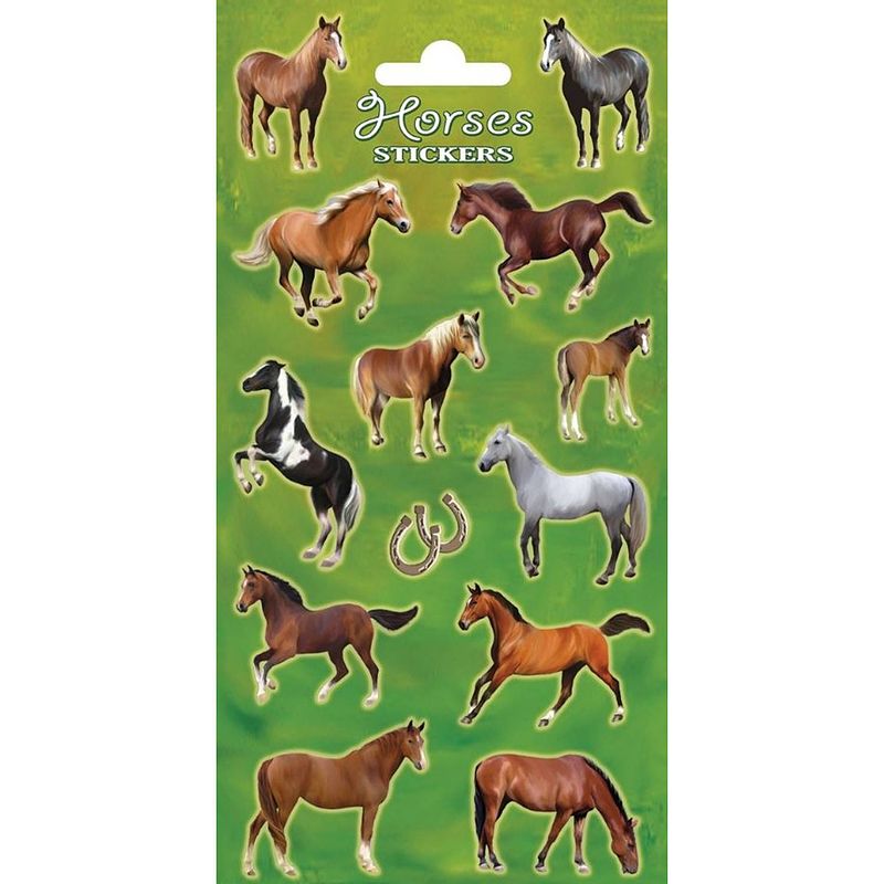 Foto van Funny products stickervel horses 1 junior papier 13 stuks