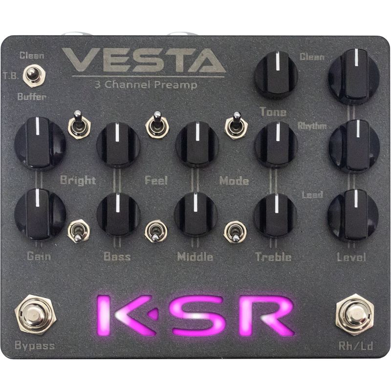 Foto van Ksr amplification vesta 3 channel 80s / 90s preamp effectpedaal