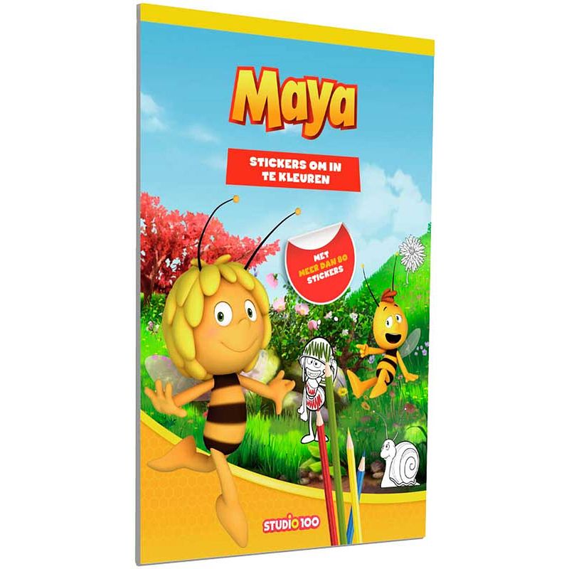 Foto van Studio 100 stickerboek maya junior papier blauw/geel 2-delig