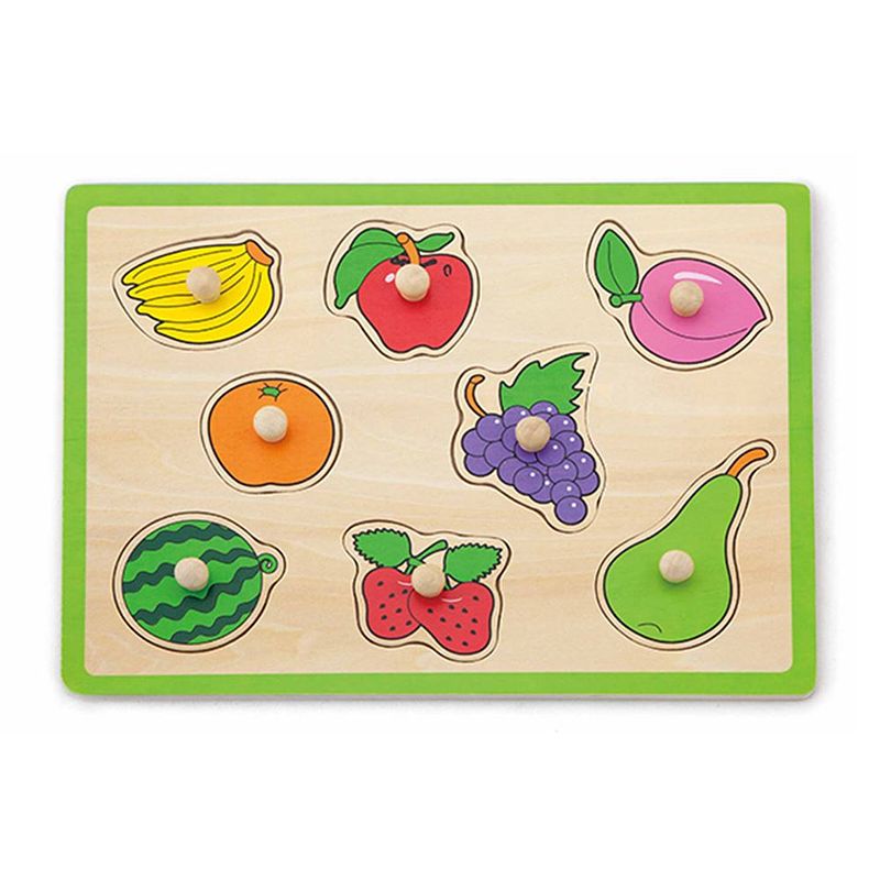 Foto van Viga toys knoppuzzel fruit 30x22,5 cm. +18m