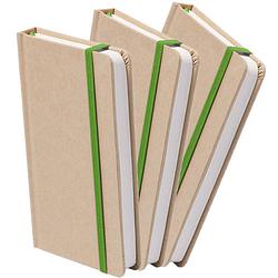 Foto van Set van 3x stuks luxe schriftjes/notitieboekjes groen met elastiek a5 formaat - schriften