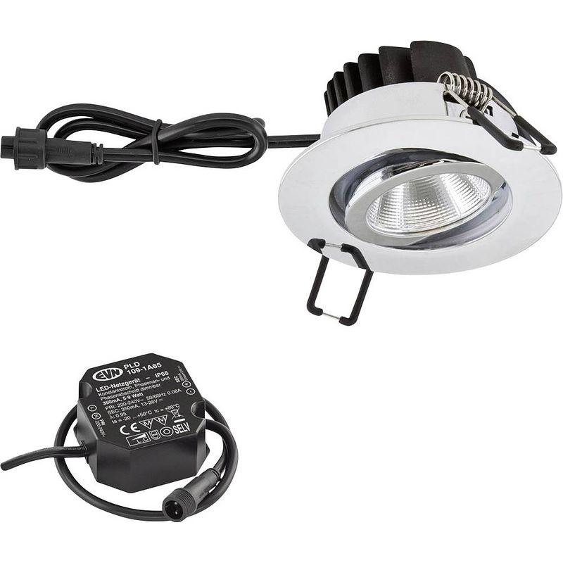 Foto van Evn pc650n91102 evn led-inbouwlamp led led vast ingebouwd 8.4 w chroom