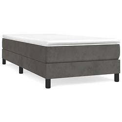 Foto van The living store boxspringbed middelhard - fluweel - pocketvering - huidvriendelijk - multiplex - 203x100x25 -