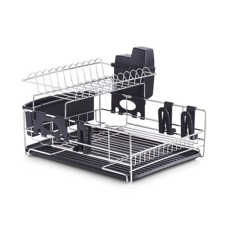 Foto van Zeller - dish drain rack, metal chromed/pp, black