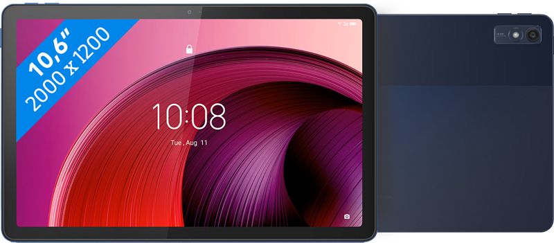 Foto van Lenovo tab m10 128gb wifi en 5g blauw + book case grijs