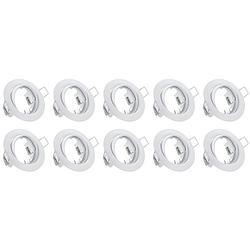 Foto van Spot armatuur 10 pack - trion - gu10 fitting - inbouw rond - mat wit aluminium - kantelbaar ø83mm