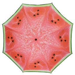 Foto van Parasol - watermeloen fruit - d180 cm - uv-bescherming - incl. draagtas - parasols