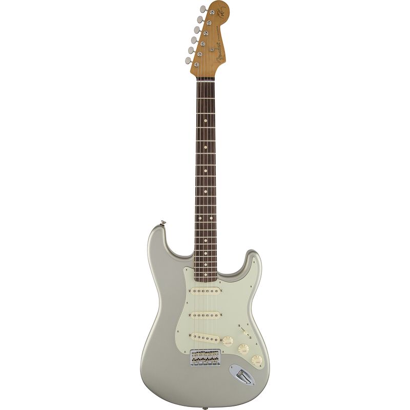 Foto van Fender robert cray stratocaster inca silver rw elektrische gitaar met deluxe gigbag