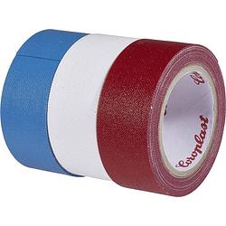 Foto van Coroplast 31081 31081 textieltape blauw, rood, wit (l x b) 2.5 m x 19 mm 3 stuk(s)