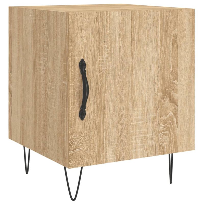 Foto van The living store nachtkastje sonoma eiken - 40x40x50 cm - duurzaam bewerkt hout - veel opbergruimte - displayfunctie -