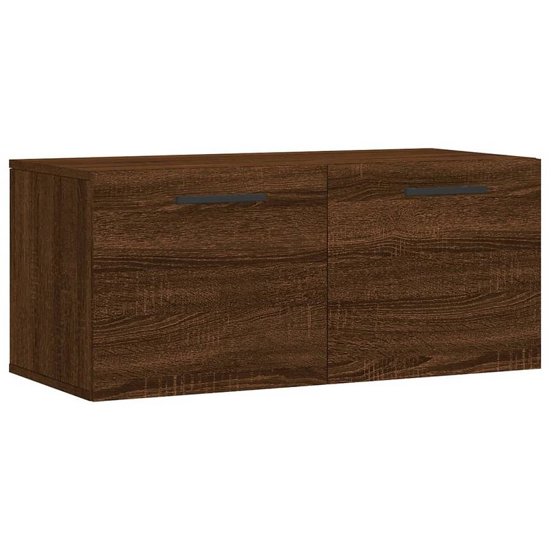 Foto van The living store wandkast bruineiken - hout 80x36.5x35cm - duurzaam en praktisch