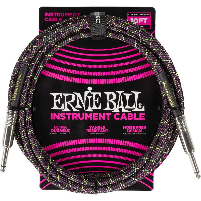 Foto van Ernie ball 6427 braided purple python instrumentkabel 3 meter