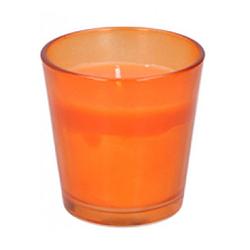 Foto van Arti casa geurkaars in glas citronella 8 cm glas/wax oranje
