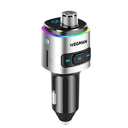 Foto van Wegman bluetooth fm transmitter - bluetooth carkit - zilver