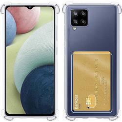 Foto van Basey samsung a42 hoesje met pasjeshouder card case shock hoes - transparant