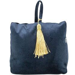 Foto van Fluwelen deurstopper 18 cm navy - deurstoppers