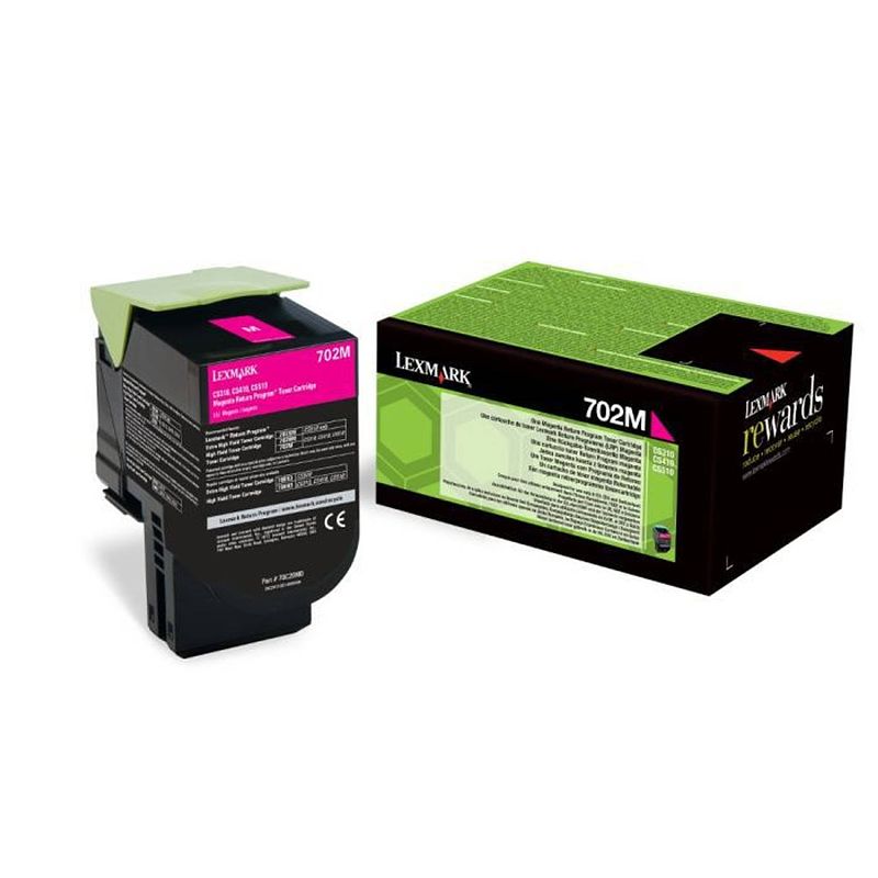 Foto van Lexmark tonercartridge - 702m - 1.000 pagina's - - magenta