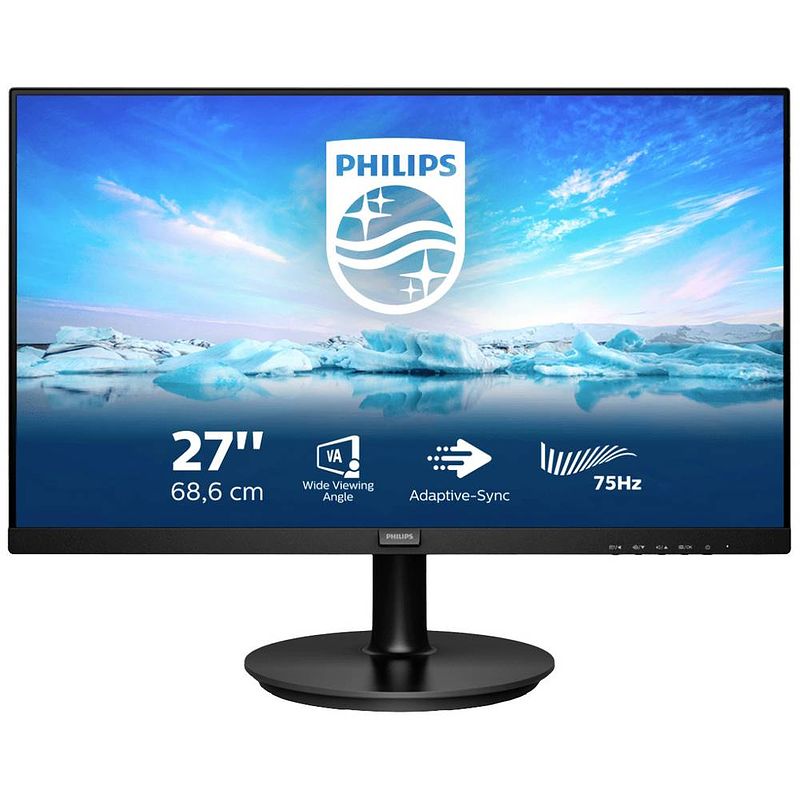 Foto van Philips 272v8la/00 lcd-monitor 60.5 cm (23.8 inch) energielabel e (a - g) 4 ms hdmi, usb-a, displayport, dvi va lcd