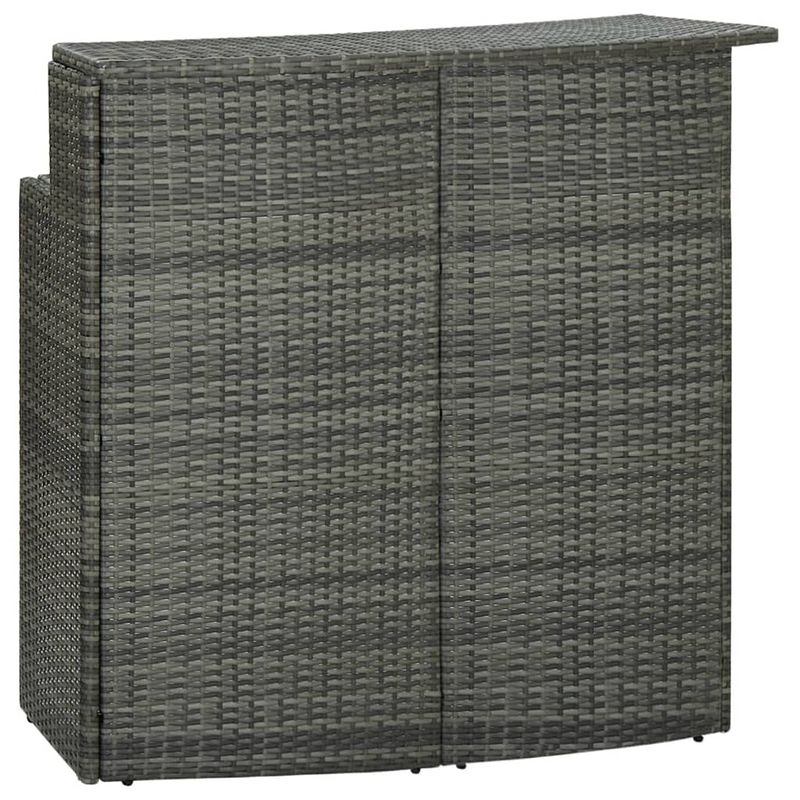 Foto van Vidaxl tuinbartafel 120x55x110 cm poly rattan grijs