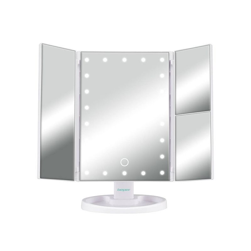 Foto van Beper p302vis050 - make-up spiegel met led verlichting en vergrootte delen.