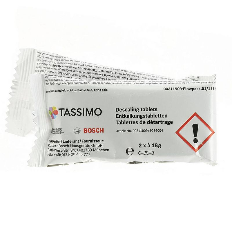 Foto van Bosch tassimo ontkalkingstabletten - 4 x 18 g