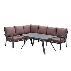 Foto van Garden impressions senja lounge dining set 3-delig links - koper