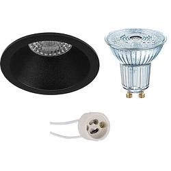 Foto van Led spot set - osram parathom par16 927 36d - pragmi pollon pro - gu10 fitting - dimbaar - inbouw rond - mat zwart -