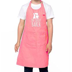 Foto van The cutest baker keukenschort/ kinder bakschort roze voor jongens en meisjes - bakken met kinderen - feestschorten