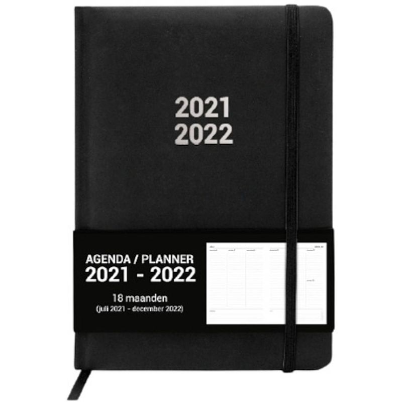 Foto van Verhaak planner 2021-2022 a5 textiel/papier zwart