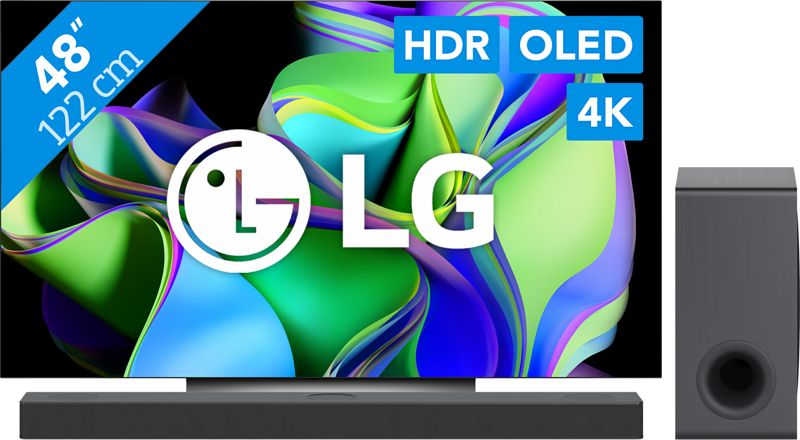 Foto van Lg oled48c34la (2023) + soundbar