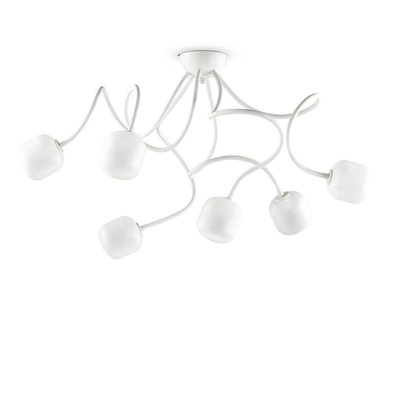 Foto van Ideal lux - octopus - plafondlamp - metaal - g9 - wit