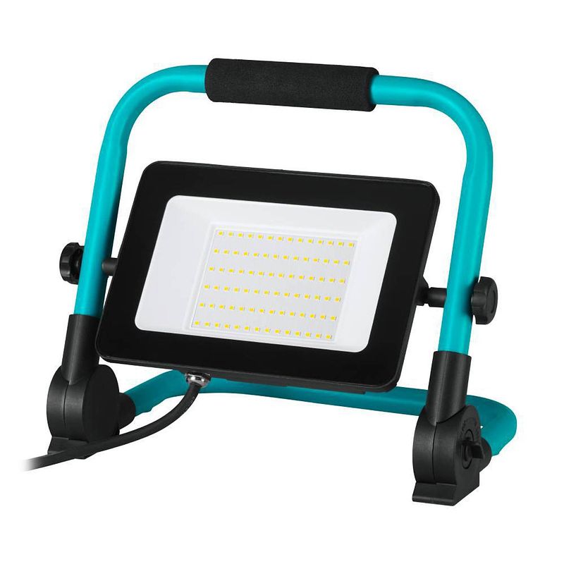 Foto van Eglo avelar werklamp - bouwlamp led - 52w - zwart/turquoise