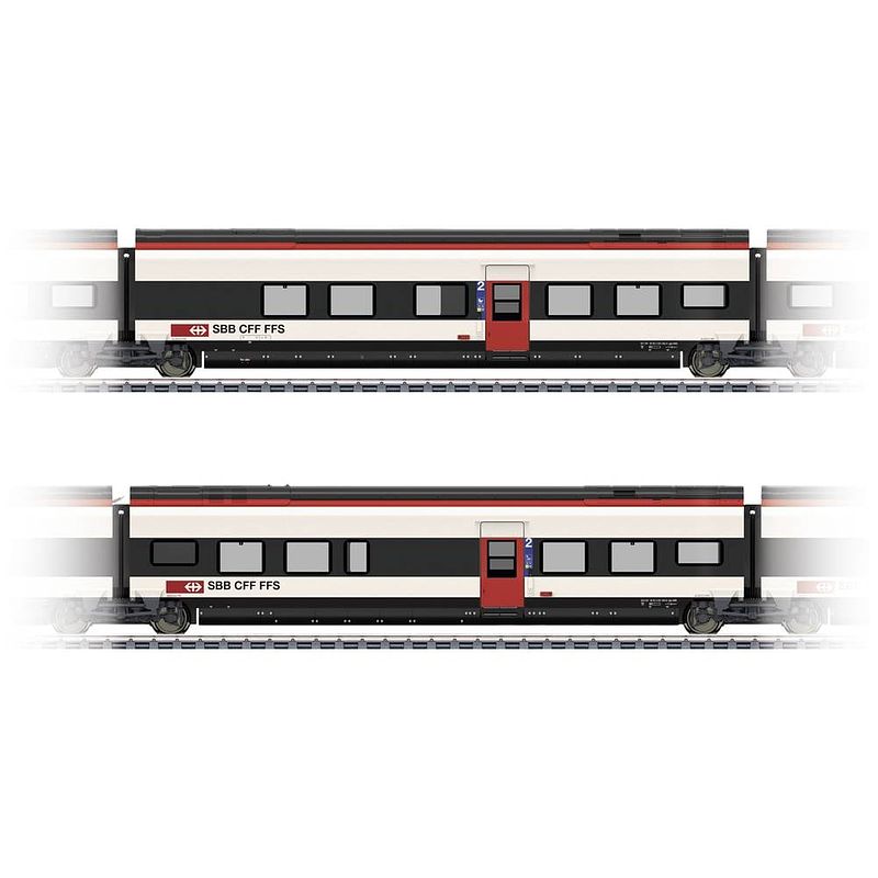 Foto van Märklin 43461 h0 aanvullingsset 1 voor de giruno van de sbb b(b11) 2e klas en c(b10) 2e klas