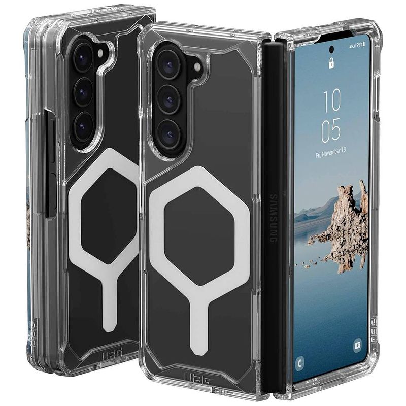 Foto van Urban armor gear plyo pro case backcover samsung galaxy z fold5 ice, zilver