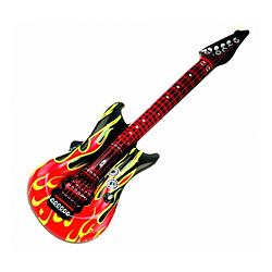 Foto van Lucht gitaar met vlammen 100 cm - opblaasfiguren