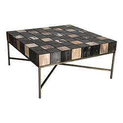 Foto van Ptmd petrified laminate gemeleerd koffietafel goud fram