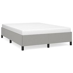 Foto van The living store bedframe - l - bedframes - 203 x 143 x 35 cm - lichtgrijs